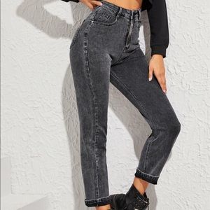 Acid wash black jeans